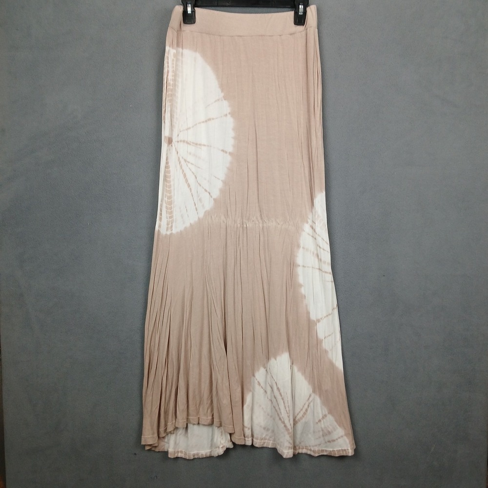 Lapis Maxi Skirt Womens Large Brown & White Spiral Tie Dye Modern Minimalist